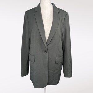 H&M Charcoal Gray One-Button Blazer Jacket Size Small
